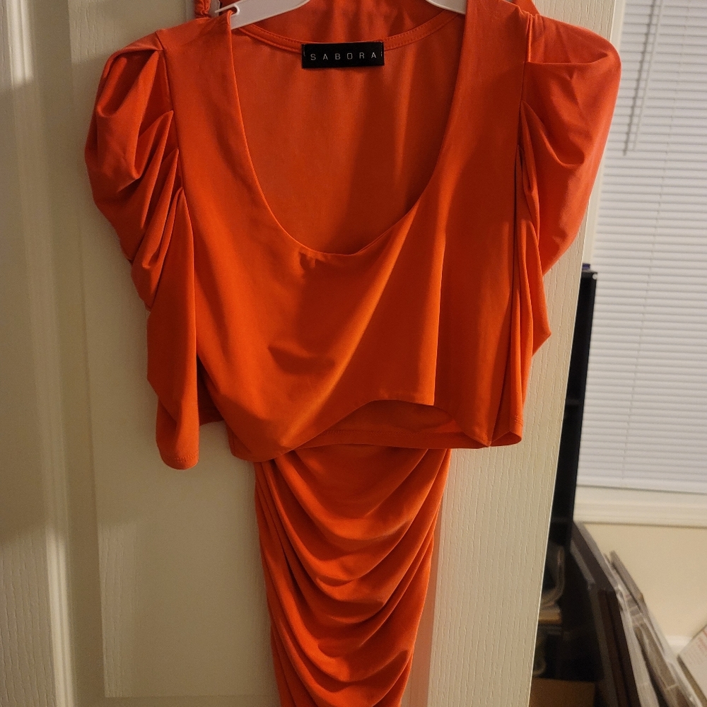 Red Sun Pencil Skirt Set